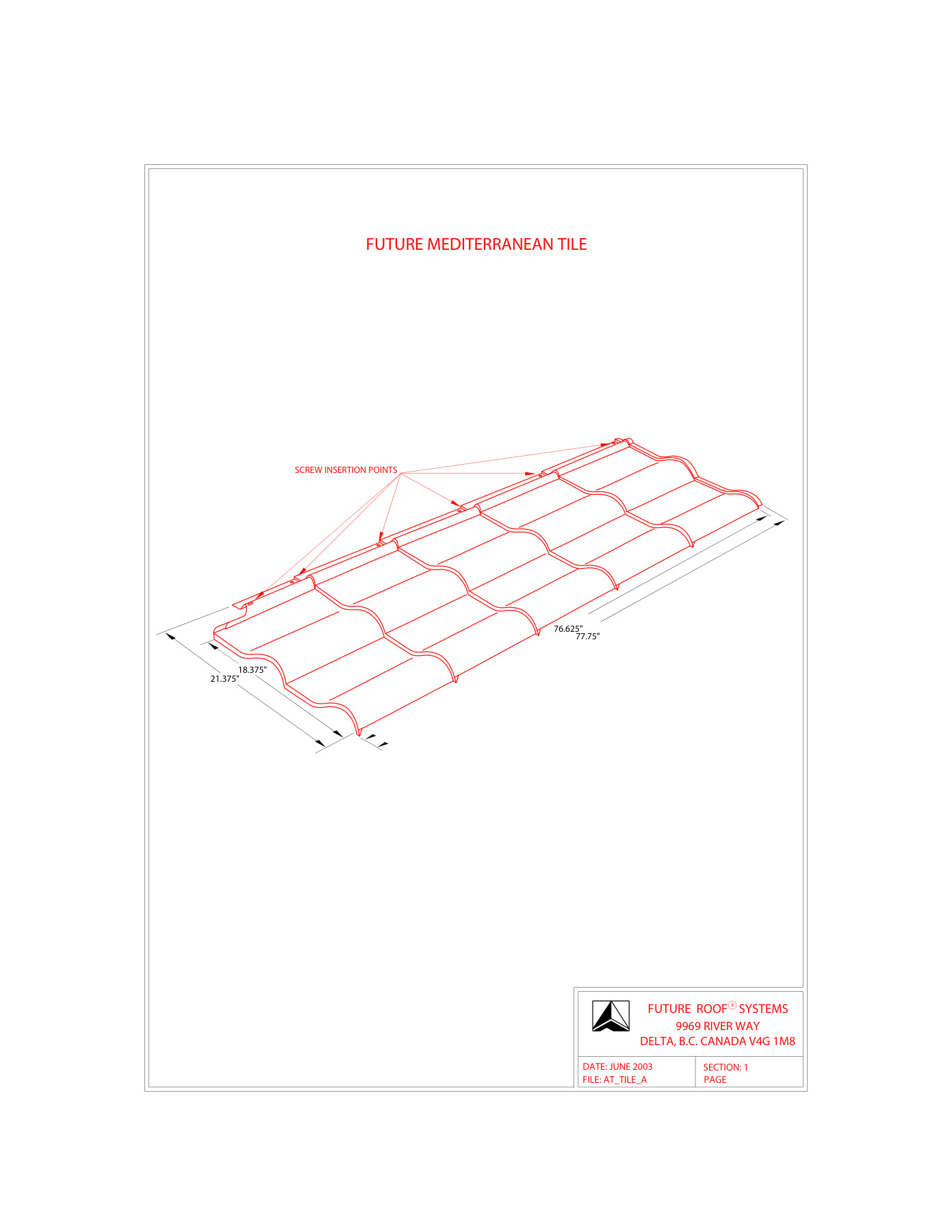 Future Roof Mediterranean Tile — CAD Details & Installation Drawings cover