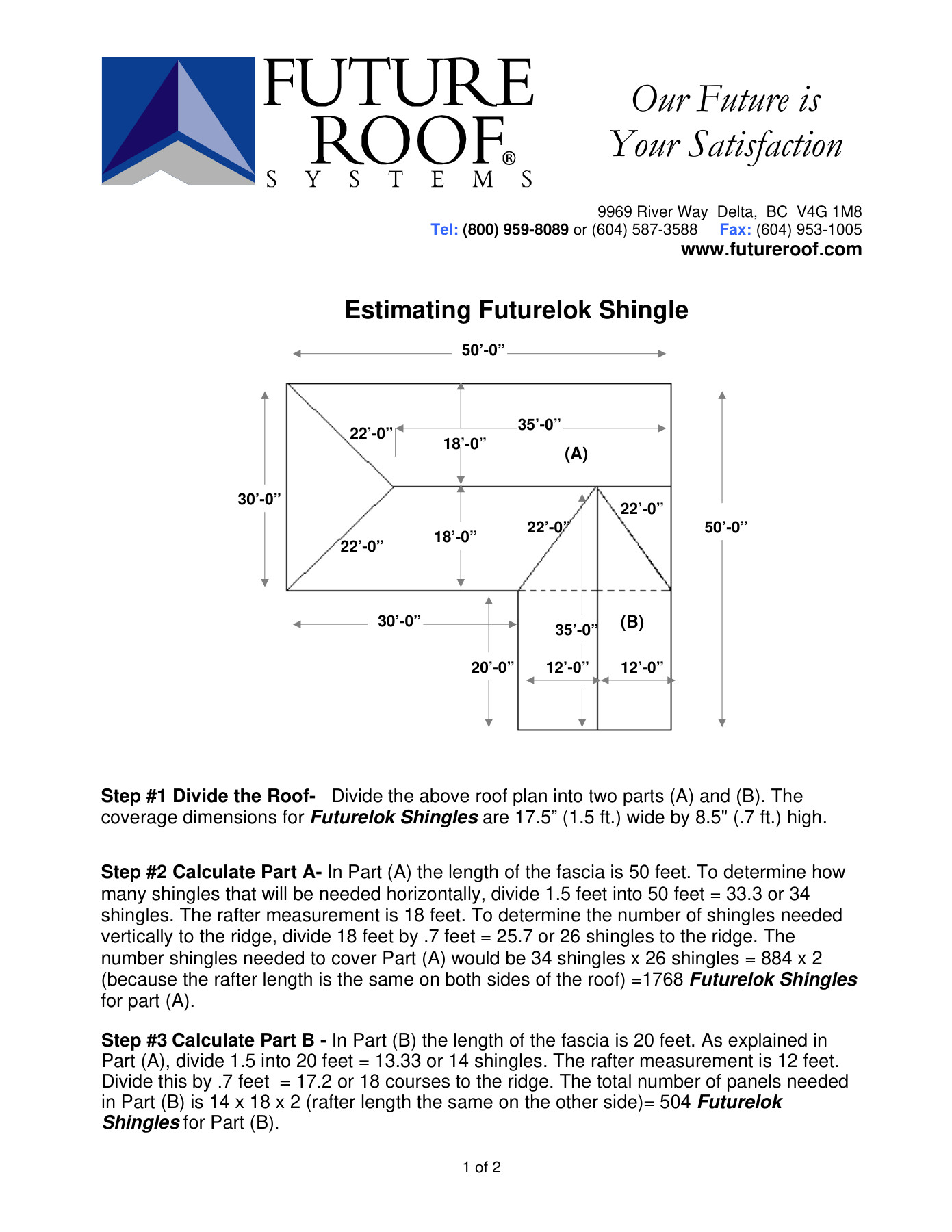 Future Roof Shingle — Estimating Guide cover